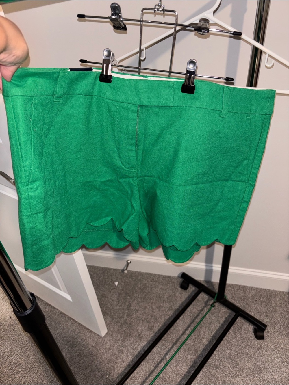 J-Crew Green Scallop Hem Women's Shorts